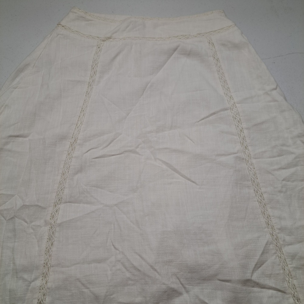 Universal Thread Womens Skirt 4 Cream White Lace Trim Boho Midi Skirt 1996-280